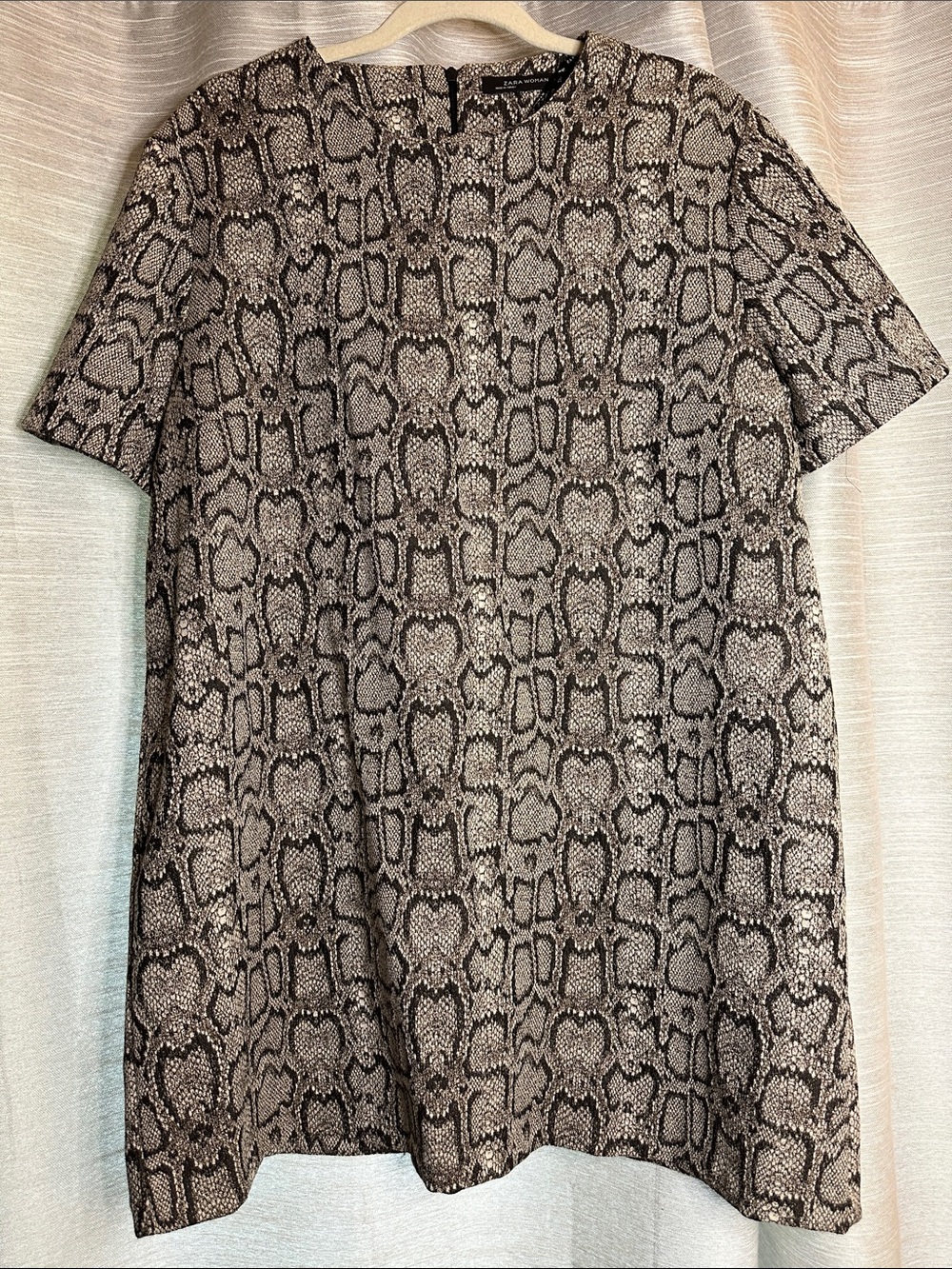 Zara Woman Short-Sleeve Snake Print mini dress